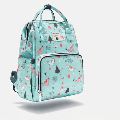 Sac à dos langer coloré Vert à Licorne