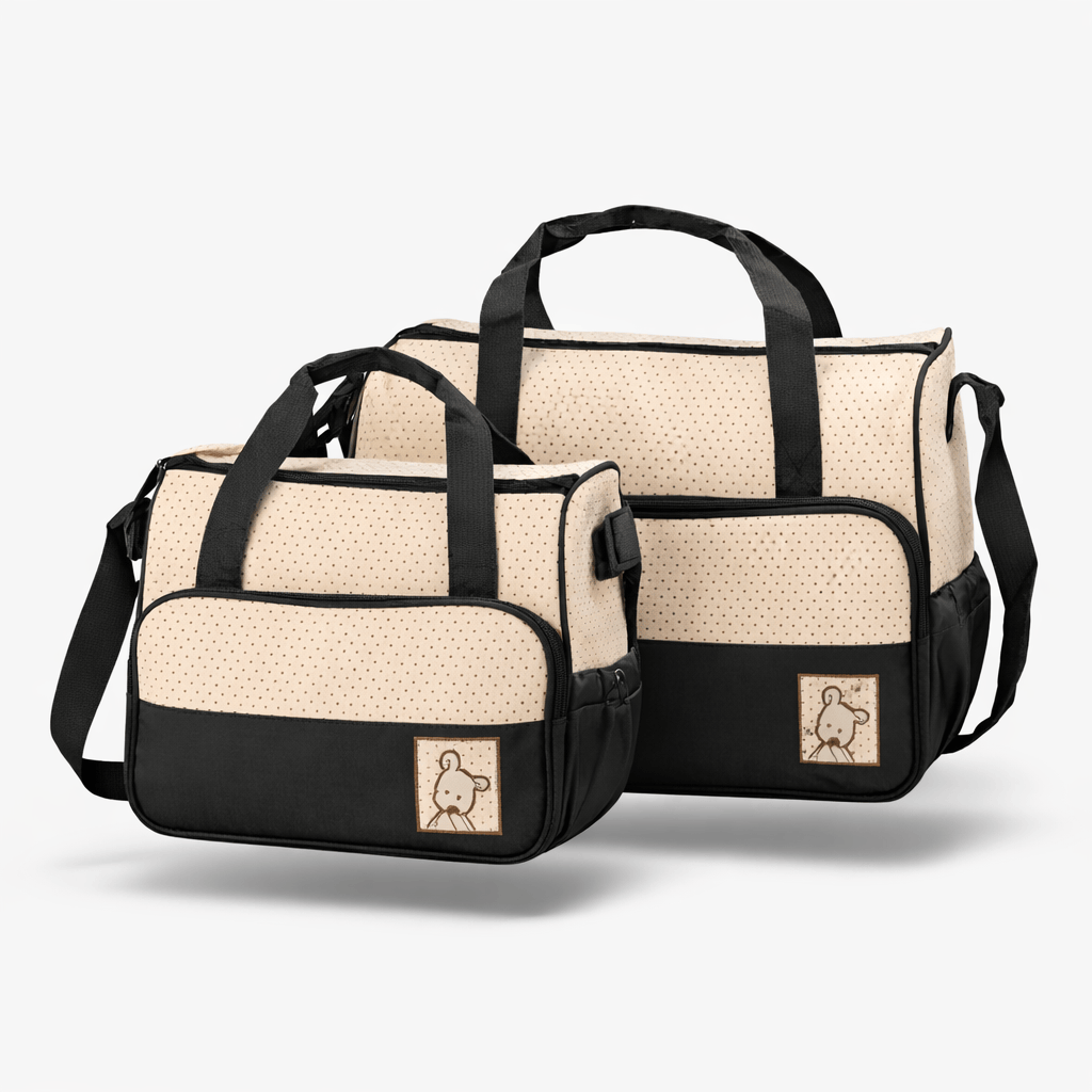 Sac à langer avec accessoires Beige-Noir