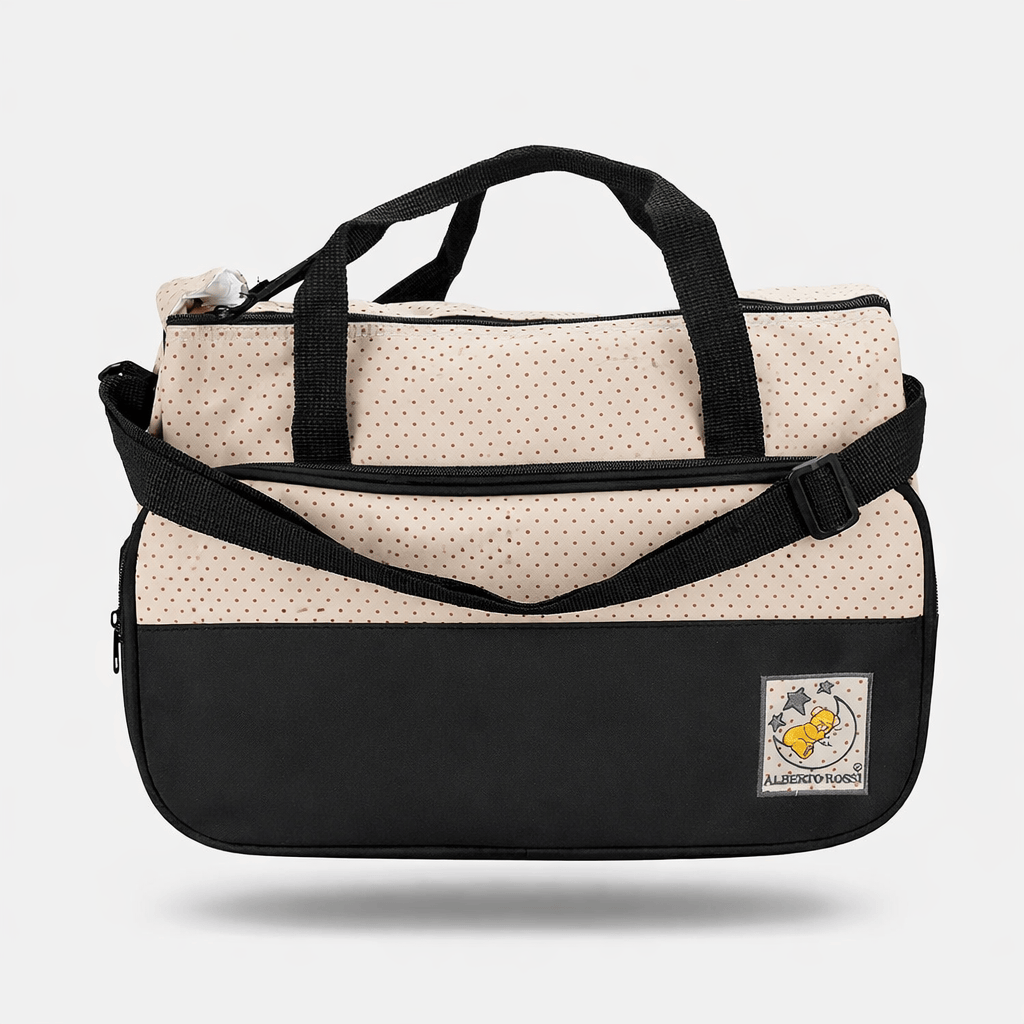 Sac à langer avec accessoires Beige-Noir