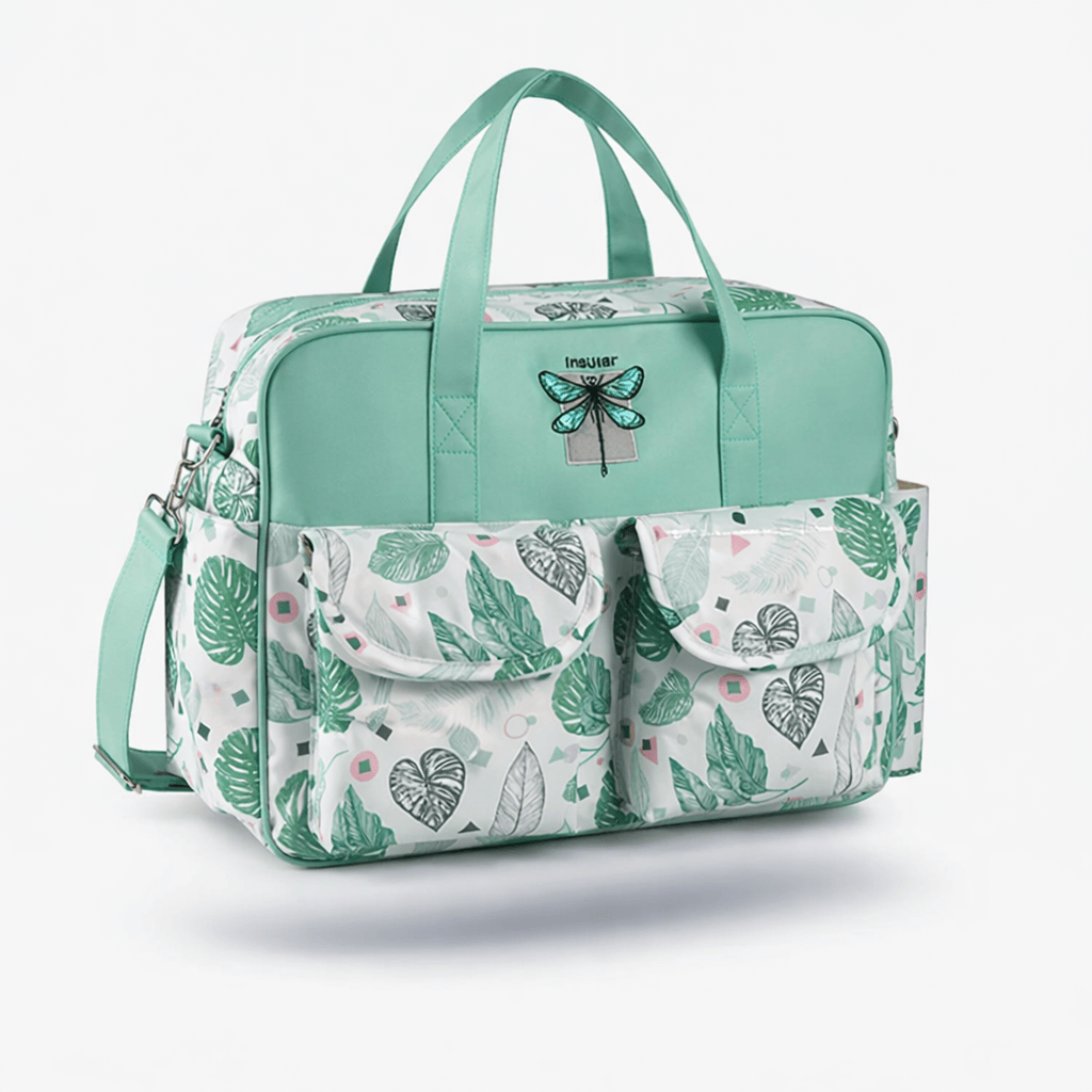 Sac à langer coloré Feuilles Vertes
