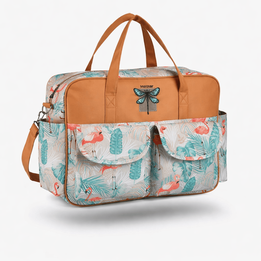 Sac à langer coloré Orange-Bleu