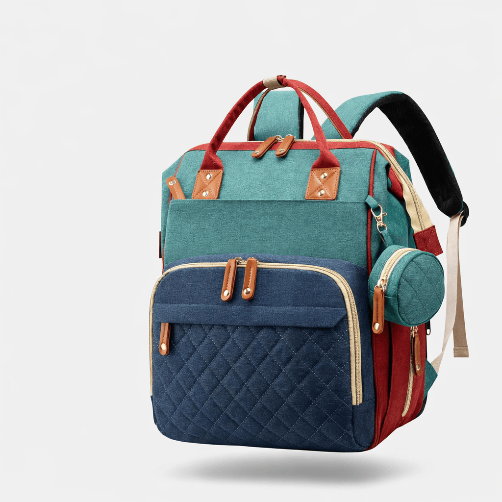 Sac à langer convertible Vert-Bleu-Rouge