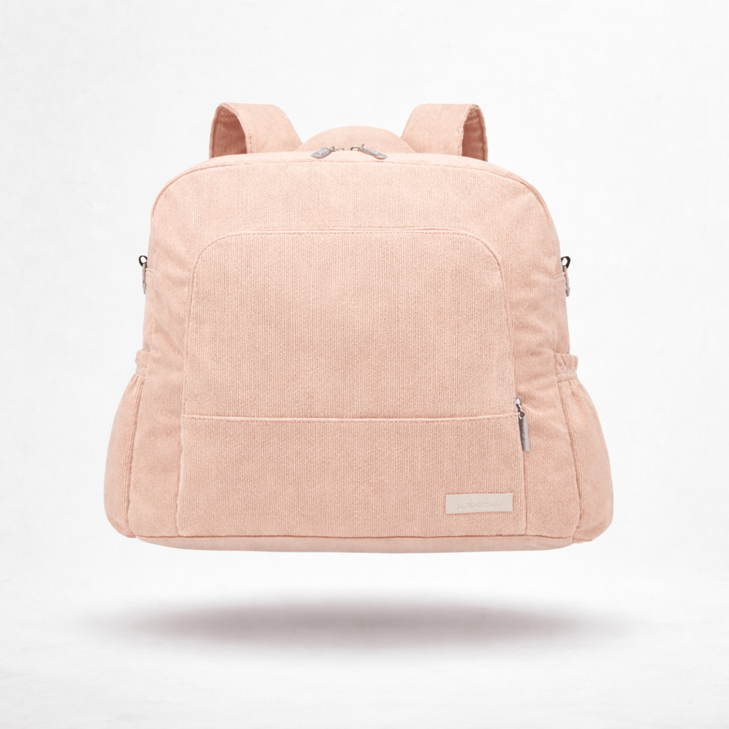 Sac à langer en velours côtelé Rose poudré