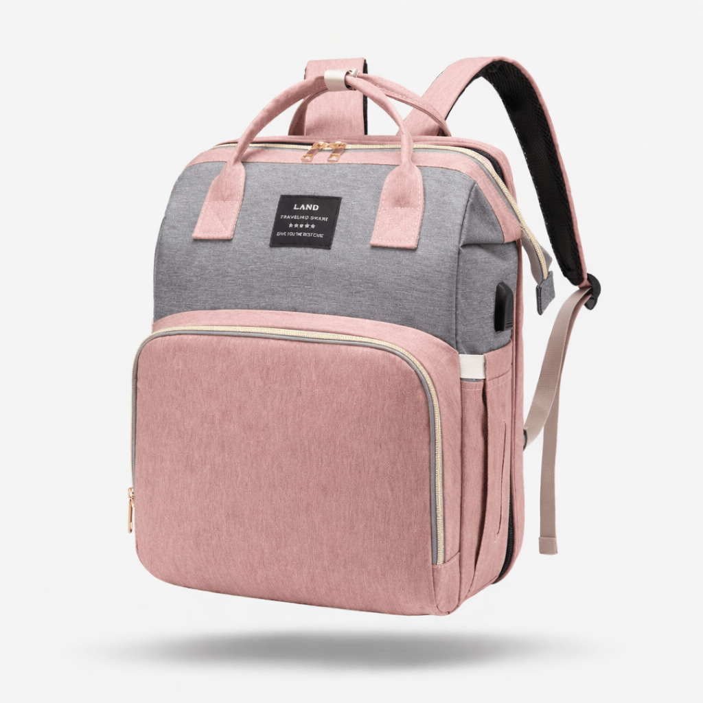 Sac à langer nomade Rose-Gris