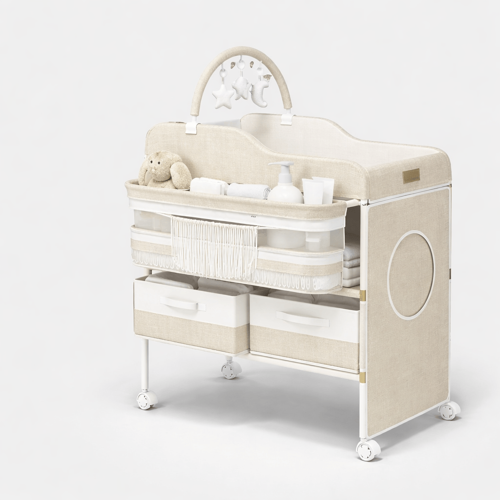 Table à langer ajustable Beige blanc