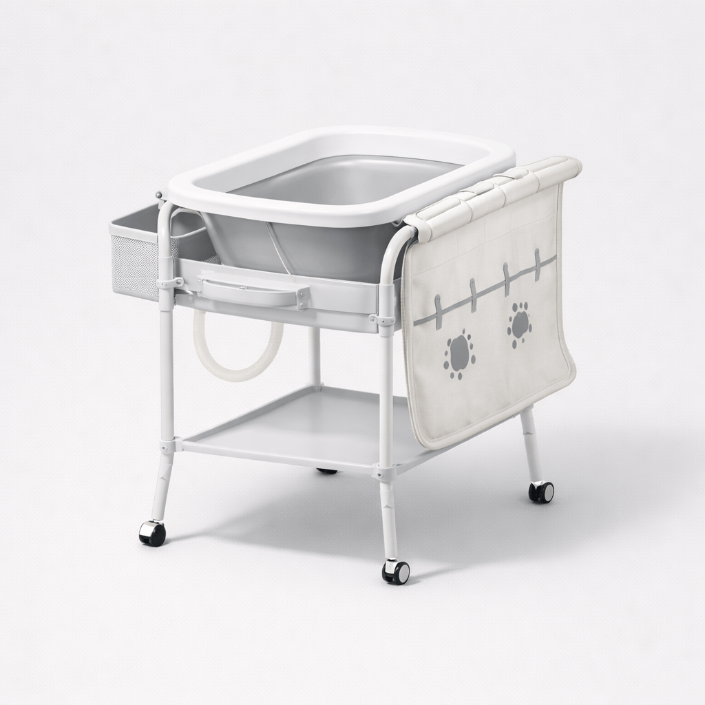 Table à langer avec baignoire intégrée Gris