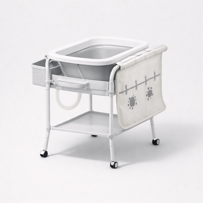 Table à langer avec baignoire intégrée Gris