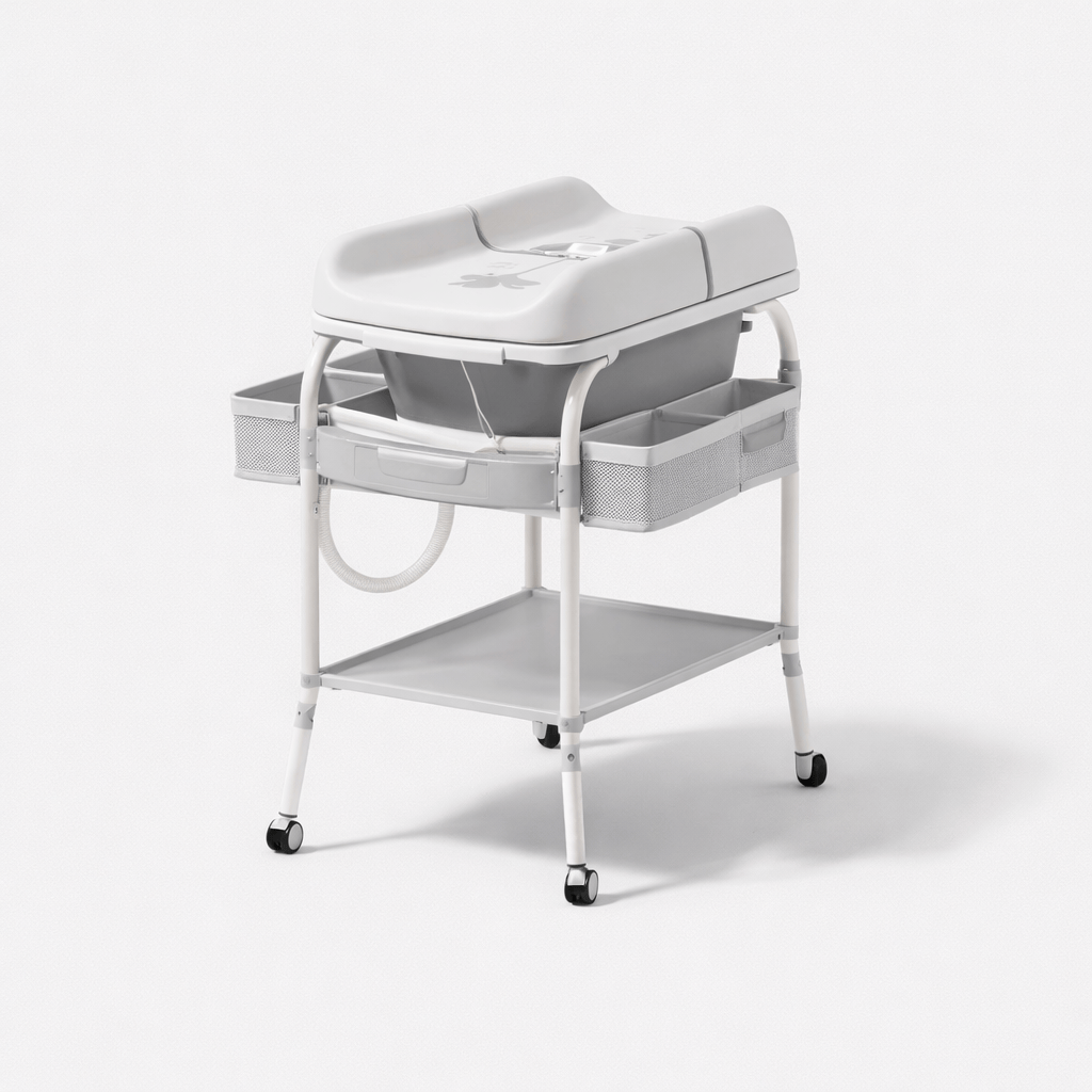 Table à langer avec baignoire intégrée Gris