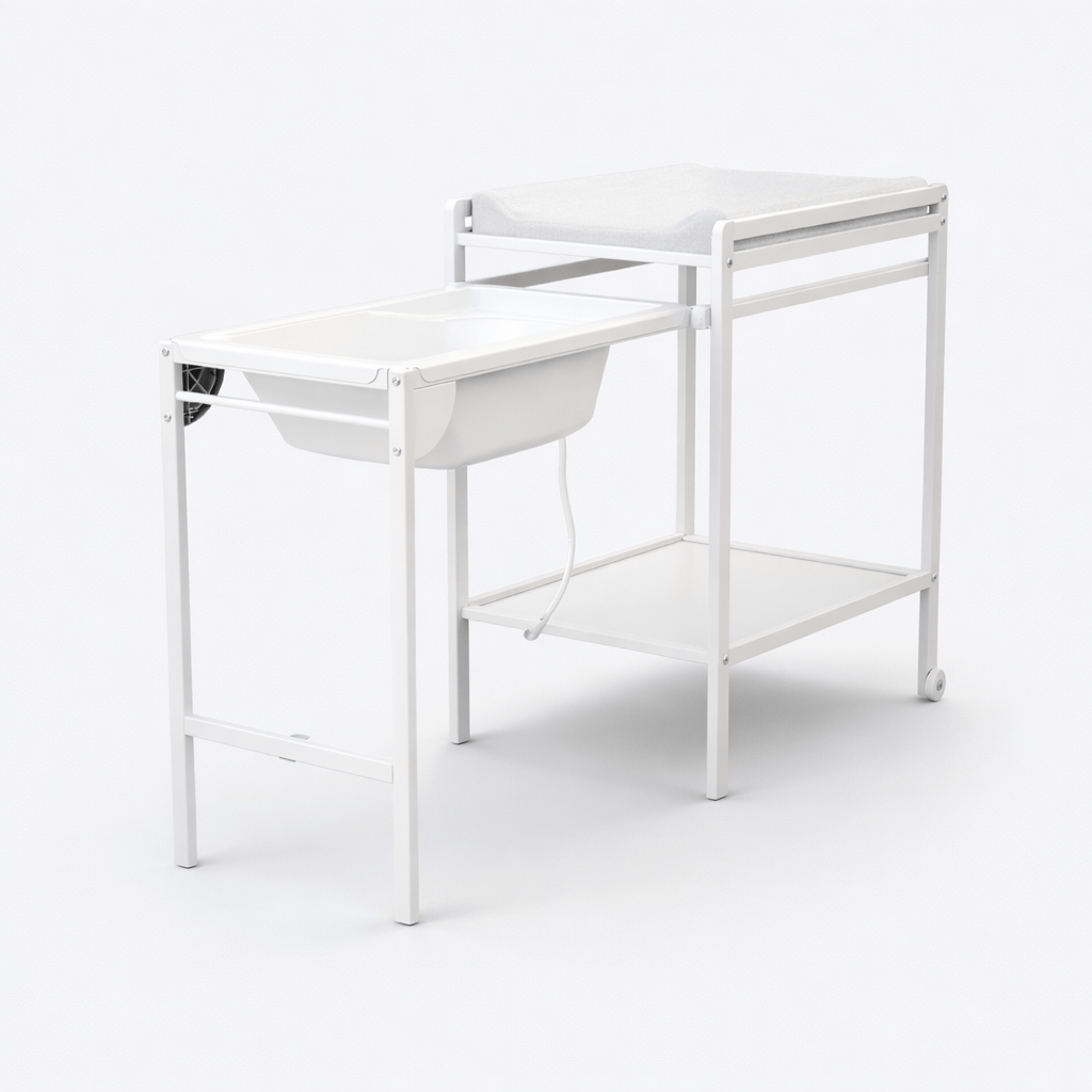 Table à langer blanche avec baignoire Blanc