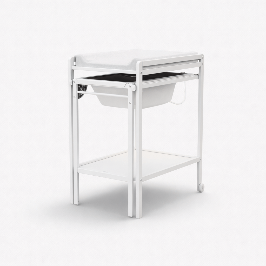 Table à langer blanche avec baignoire Blanc