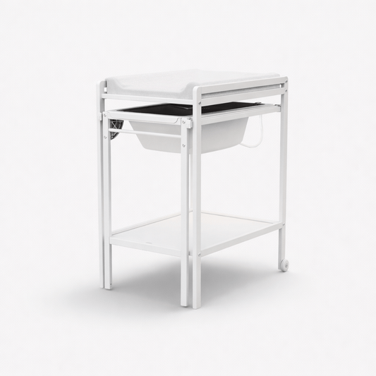 Table à langer blanche avec baignoire Blanc