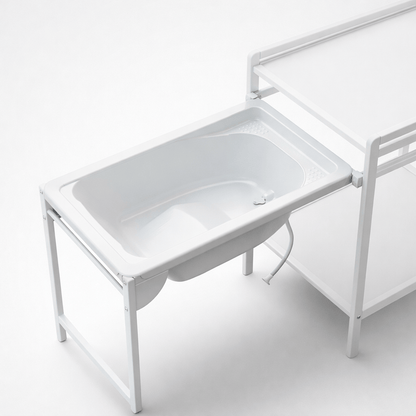 Table à langer blanche avec baignoire Blanc