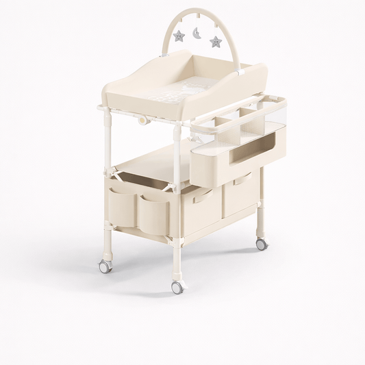 Table à langer en métal Blanc