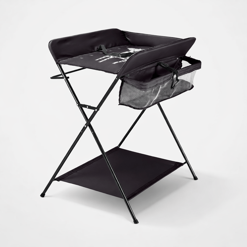 Table à langer pliable noire Noir