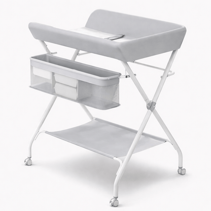 Table à langer réglable et mobile Gris