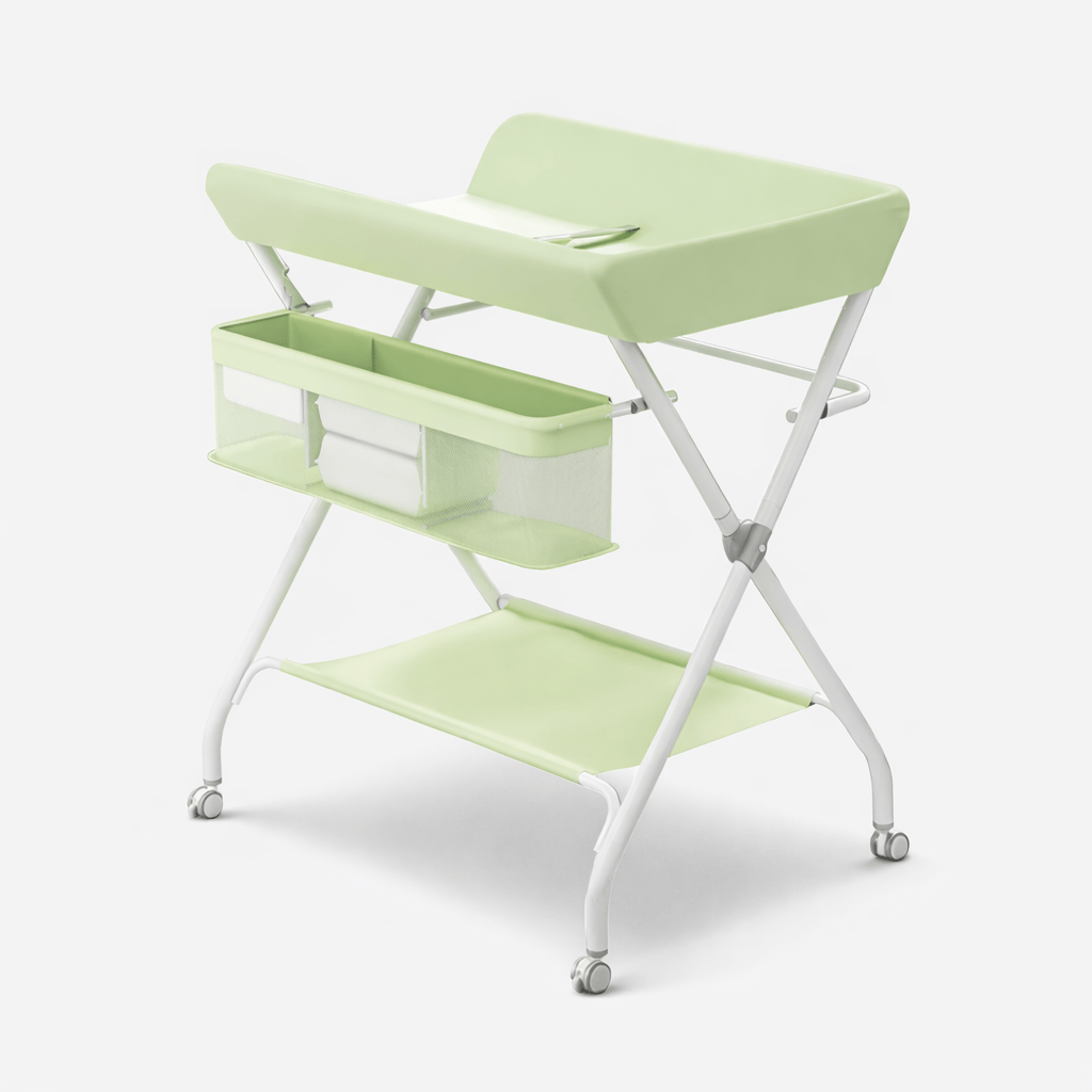 Table à langer réglable et mobile Vert