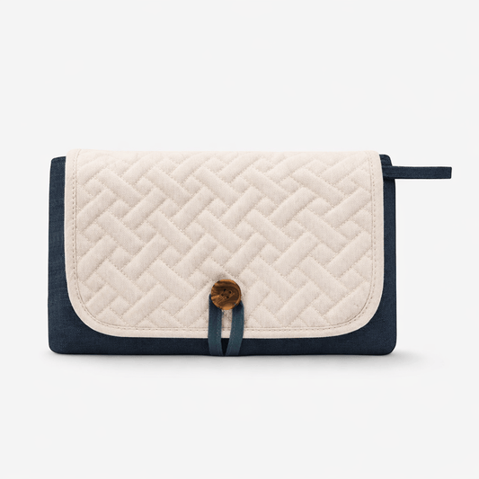 Tapis à langer bébé design Blanc/ Bleu