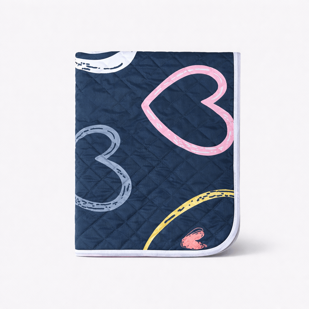 Tapis à langer coeur Bleu coeur