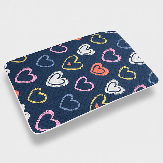 Tapis à langer coeur Bleu coeur