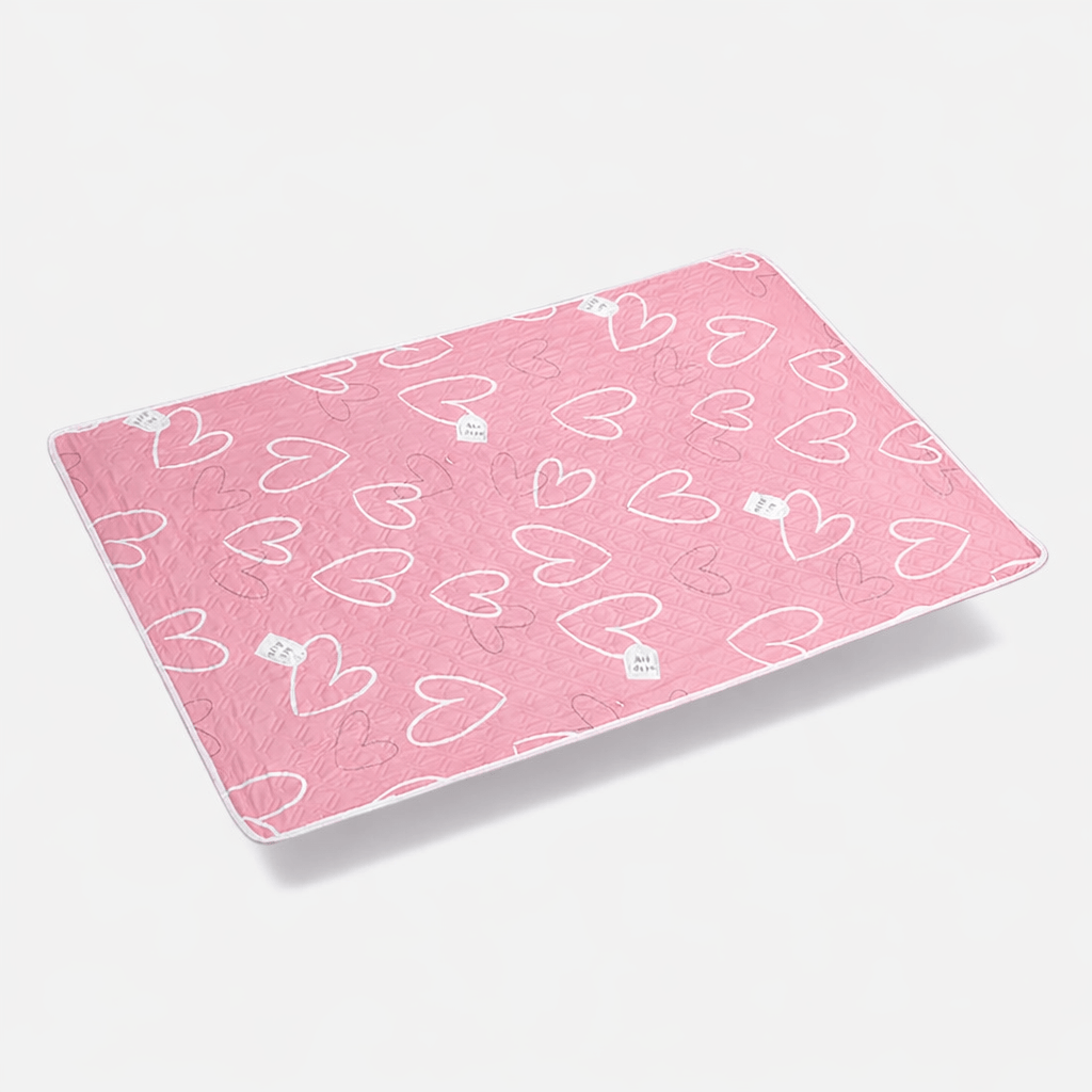 Tapis à langer imperméable Coeur rose