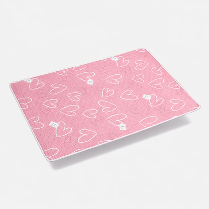 Tapis à langer imperméable Coeur rose