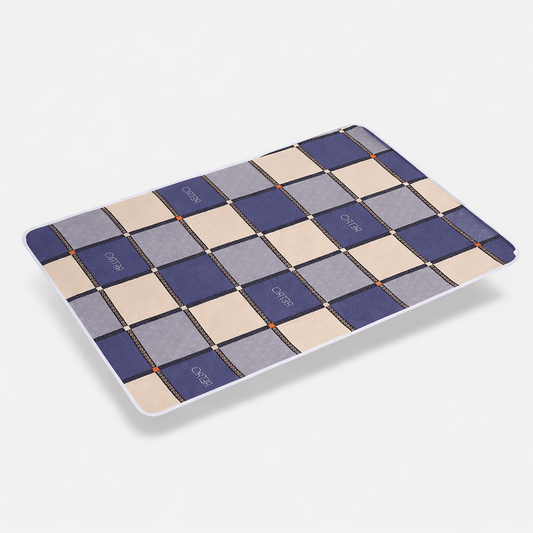 Tapis à langer imperméable Damier bleu