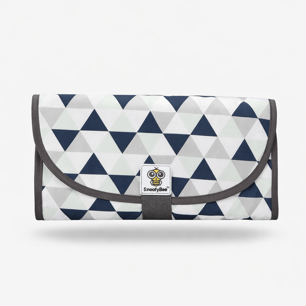 Tapis à langer portable 3 en 1 Bleu foncé / Blanc