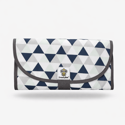 Tapis à langer portable 3 en 1 Bleu foncé / Blanc